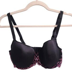 Wacoal Bra 38C Black Purple Women's Embrace Lace T-Shirt Underwire